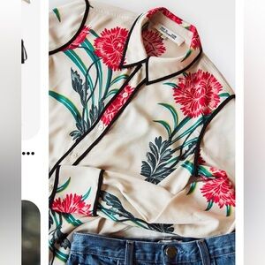 Diane von Furstenberg Farren Pearl Collared Shirt